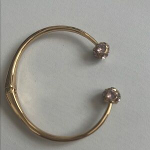 Kate Spade Gold and Pink Crystal Open Cuff Bracelet
